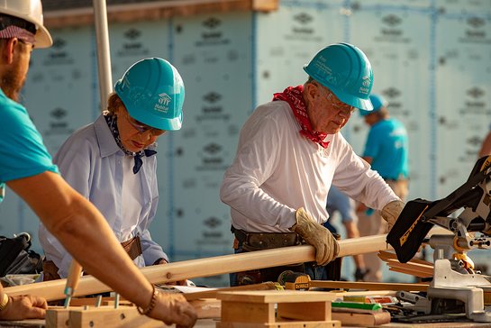 Jimmy Carter and Rosalynn Carter begin work Monday on a new Habitat for Humanity home