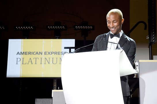 Pharrell Williams speaks onstage during the Yellow Ball