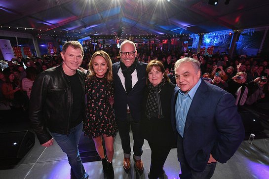 Bobby Flay, Giada De Laurentiis, Alton Brown, Ina Garten, and NYCWFF founder Lee Brian Schrager