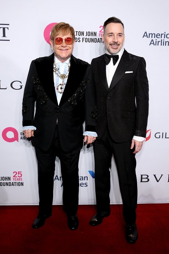  Elton John and David Furnish attend the Elton John AIDS Foundation's 17th Annual An Enduring Vision Benefit