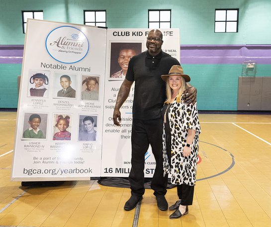 Shaquille O'Neal announced the winner of the Alumni & Friends Yearbook contest
