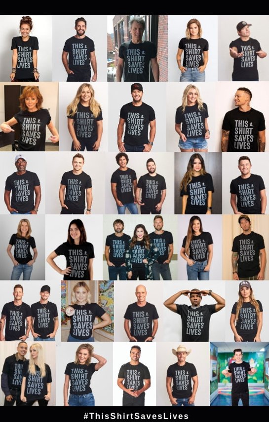 Celebrities in the This Shirt Saves Lives T-shirt