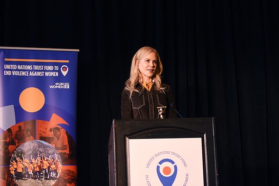 Nicole Kidman speaks at the UN Trust Fund fundraising luncheon