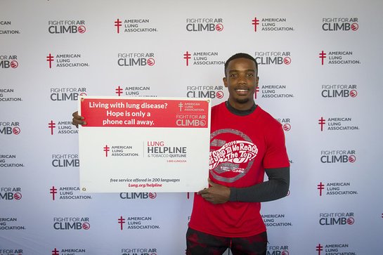 American Ninja Warrior TV series finalist and National Fight For Air Climb Ambassador Najee Richardson 