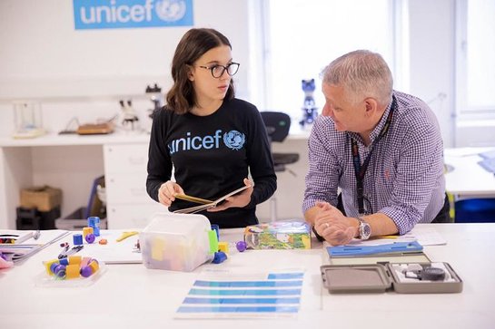 UNICEF Goodwill Ambassador Millie Bobby Brown at UNICEF's global supply hub in Copenhagen, Denmark.