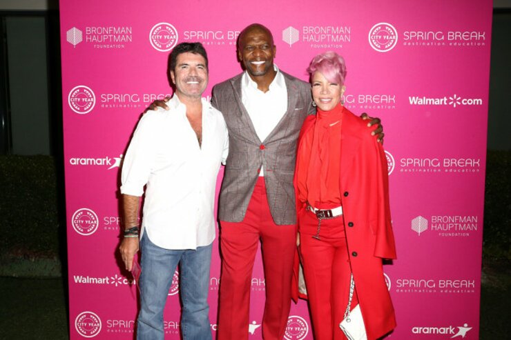  Simon Cowell, Terry Crews, and Rebecca King-Crews