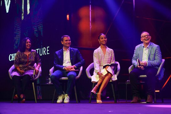 Zoe Saldana attends the Chivas Venture Global Final at TNW Conference