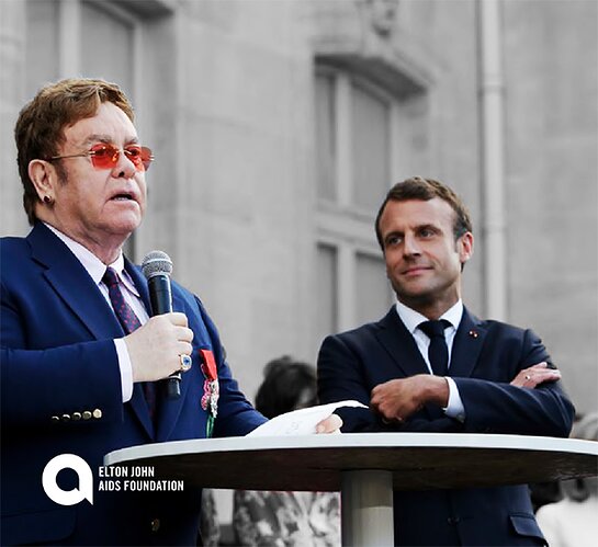 Elton John and President Emmanuel Macron