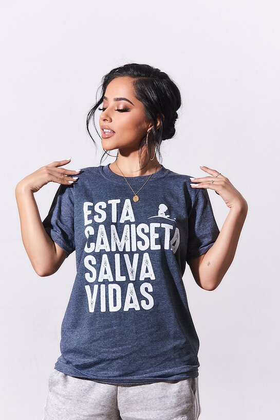 Becky G Models New Shirt