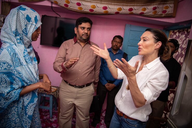 Claire Forlani meeting TB Survivors in Hyderabad.
