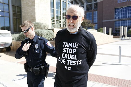 James Cromwell Arrested During Texas PETA Protest