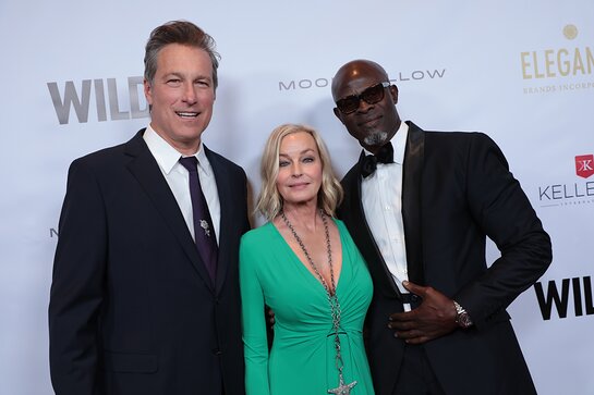 John Corbett, Bo Derek and Djimon Hounsou attend the WildAid Gala at the Beverly Wilshire Hotel on November 9, 2019.