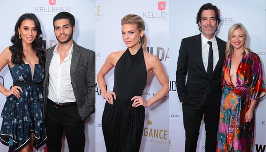 Naomi Scott and Mena Massoud; Annalynne McCord; Carter Oosterhouse and Amy Smart at the 2019 WildAid Gala.