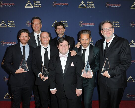 The Peanut Butter Falcon Cast, Tim Zajaros, David Thies, Christopher Lemole, Guest, Zack Gottsagen, Lije Sarki and Albert Berger, Media Access Awards.