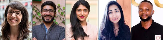 Luisa Bonin, Haroon Yasin, Priya Prakash, Nashin Mahtani and Alain Nteff are the five finalists for the Cisco Youth Leadership Award.