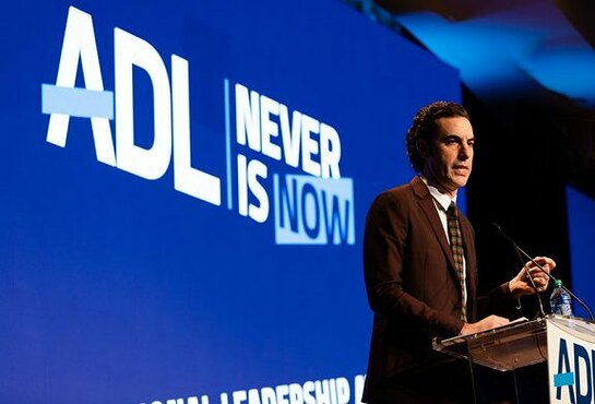 Sasha Baron Cohen talks about "the greatest propaganda machine in history" at the ADL 2019 Never is Now Summit.
