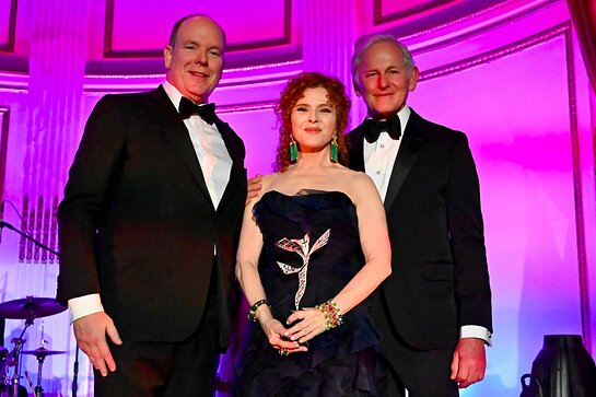 His Serene Highness Prince Albert II of Monaco, Bernadette Peters and Victor Garner His Serene Highness Prince Albert II of Monaco, Bernadette Peters and Victor Garner