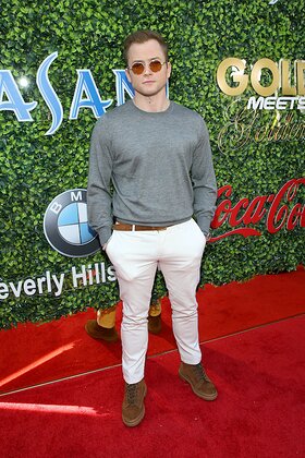 Taron Egerton attends GOLD MEETS GOLDEN 2020, presented by Coca-Cola, BMW Beverly Hills And FASHWIRE