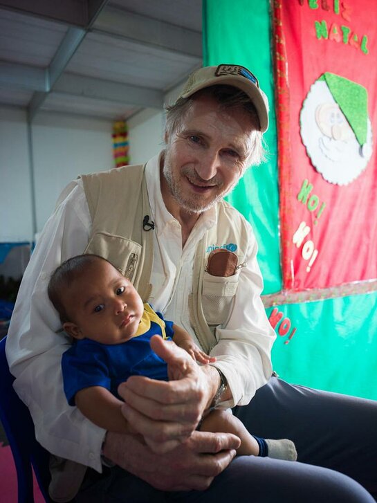 Liam Neeson at the Registration Center in Pacaraima