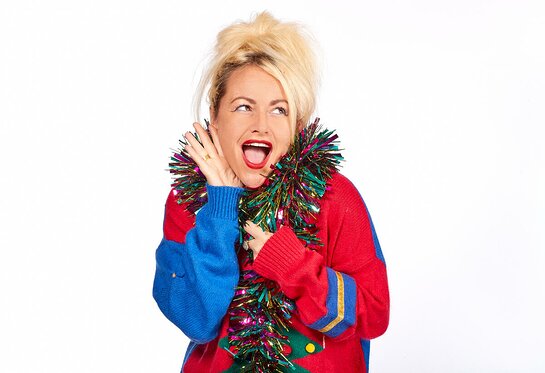 Jaime Winstone supports Save the Children's Christmas Jumper Day