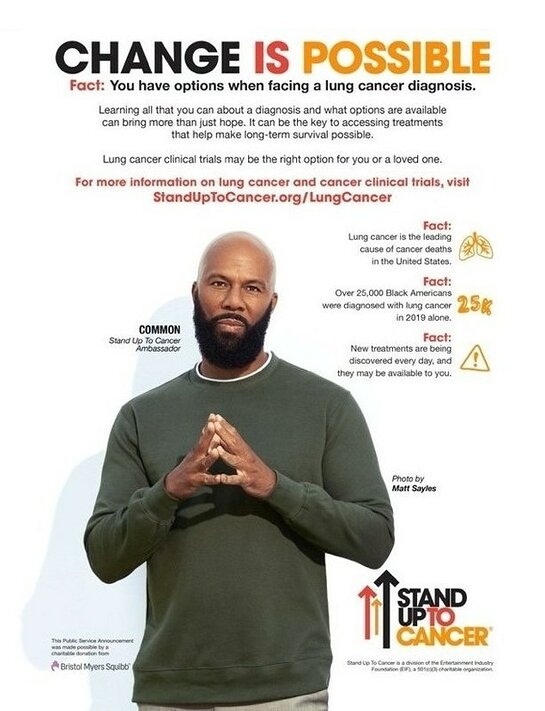 Stand Up To Cancer With Support From Bristol Myers Squibb Unveils New Lung Cancer PSA Featuring Artist, Actor And Activist Common