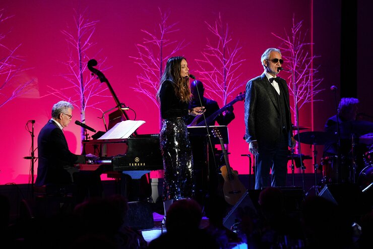 David Foster, Katharine McPhee, and Andrea Bocelli perform at PCF’s Annual New York Dinner