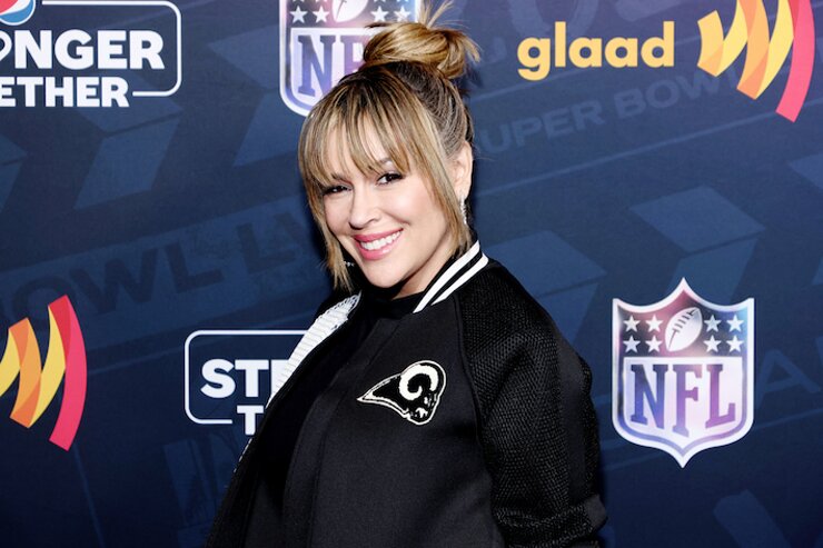 Alyssa Milano attends A Night of Pride with GLAAD and NFL