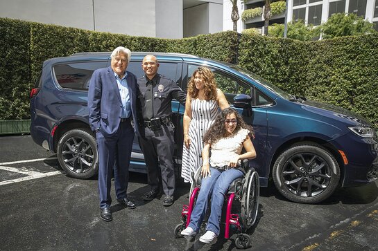 Chrysler brand teams up with The Kelly Clarkson Show, Jay Leno, and BraunAbility to provide wheelchair-accessible Chrysler Pacifica to family in need