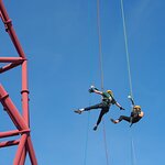 Pete Wicks and Harry Potter Star Evanna Lynch Abseil UK's Tallest Sculpture for Animals