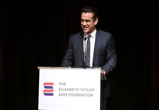 Colin Farrell speaks onstage during The Elizabeth Taylor Ball To End AIDS