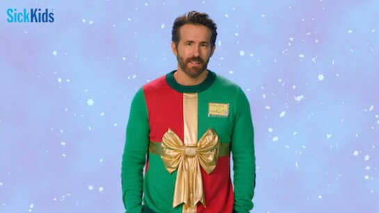 Ryan Reynolds and his famous sweater return to brighten SickKids