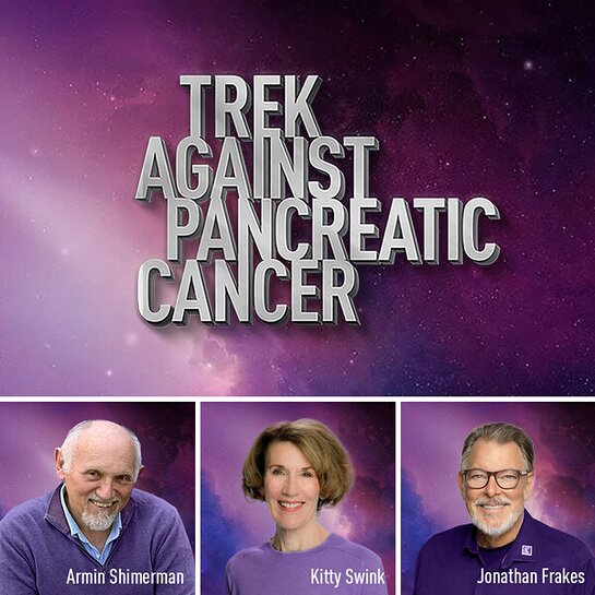 Star Trek's Jonathan Frakes, Kitty Swink and Armin Shimerman have come together to fundraise for PanCAN PurpleStride