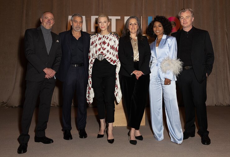 Bob Beitcher, George Clooney, Cate Blanchett, Angela Bassett, Christopher Nolan at MPTF Night Before Event