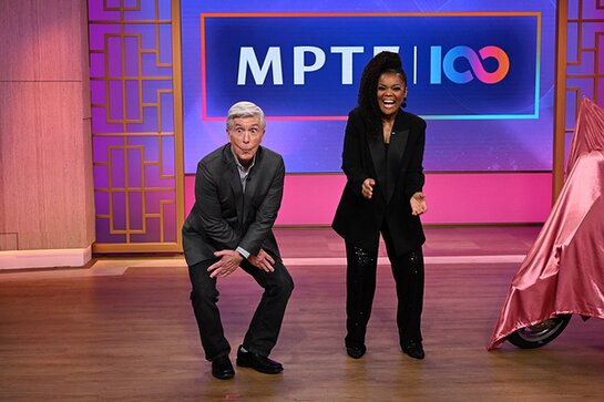 Tom Bergeron and Yvette Nicole Brown attend MPTF's Lights, Camera, Take Action! Caring for Hollywood's Crews Telethon