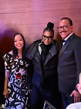 Anna Glass, Janet Jackson, Robert Garland at The Vision Gala