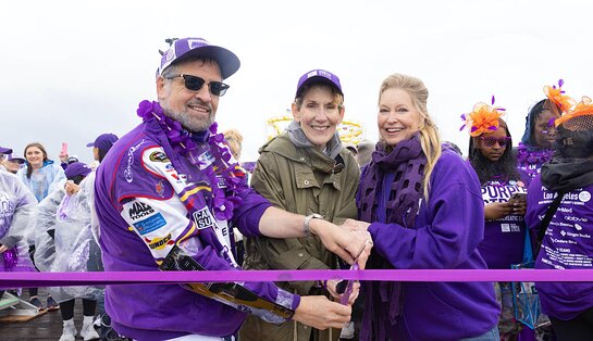 Nicholas Nissen, MD, joined Star Trek actor and 21 year pancreatic cancer survivor, Kitty Swink, at PanCAN PurpleStride 2025 in Los Angeles with Lisa Niemi Swayze,