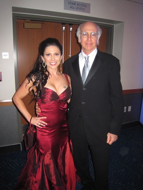 Rachel Zeskind and Larry David at the 2008 Emmy Awards