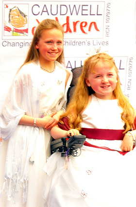 Tilly Griffiths, Child Ambassador for Caudwell Children and her sister Candice