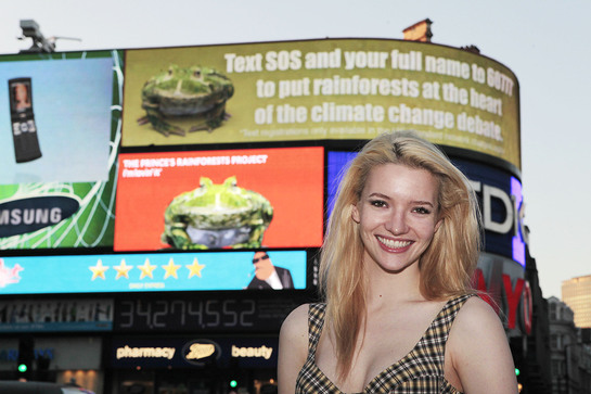 Talulah Riley kisses a frog in support of PRP