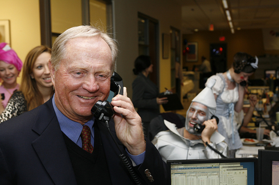 Jack Nicklaus helps costumed traders raise money during ICAP's 17th annual global Charity Day