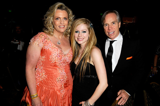 Nancy Davis, Avril Lavigne and Tommy Hilfiger at Race to Erase MS Event.