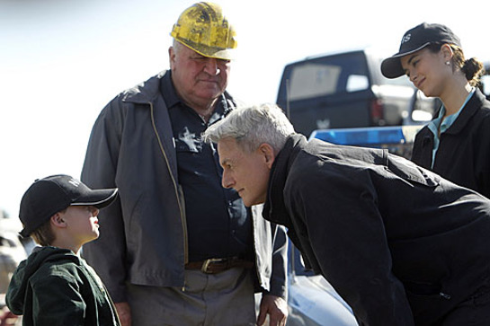 Jackson Brundage on the set of NCIS