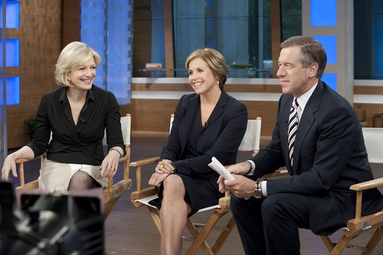 Katie Couric, Diane Sawyer and Brian Williams