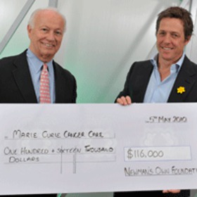 Hugh Grant Accepts Charity Donation From Newman's Own Foundation