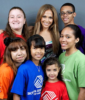 J-Lo with the kids of the BGCA