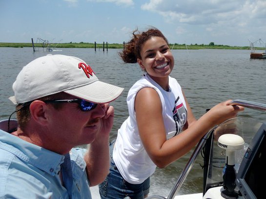 Jordin Sparks views the Gulf Oil Spill