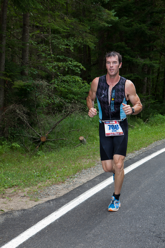 Ryan Sutter competes in the Ironman Lake Placid on July 25th. The 140.6 mile race was the 6th of ten athletic events in his 10.10.10 First Descents Challenge which raises money for First Descents, an organization benefitting young adults with cancer. 