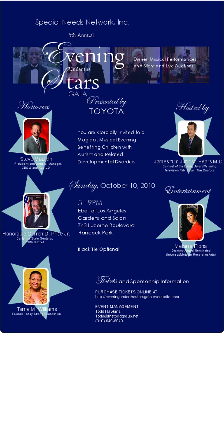 EVENING UNDER THE STARS GALA SUPPORTING AUTISM ON OCTOBER 10TH‏