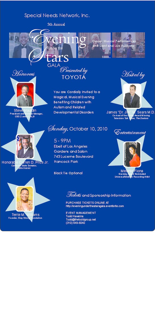 EVENING UNDER THE STARS GALA SUPPORTING AUTISM ON OCTOBER 10TH‏