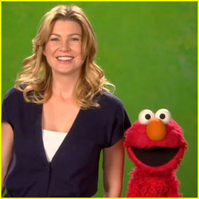 Ellen Pompeo and Elmo